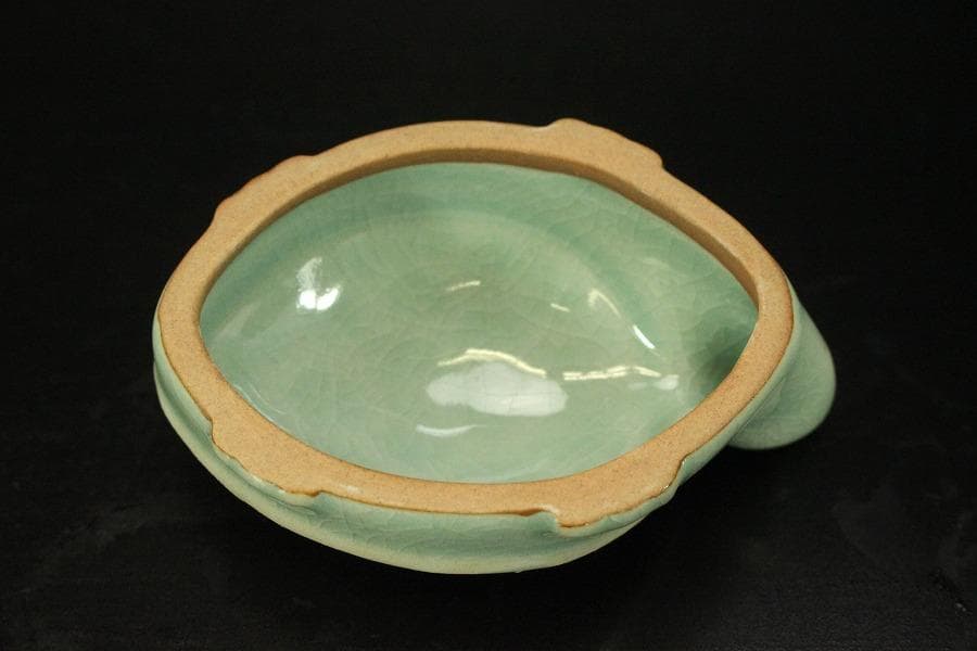 茶道具 香具 高麗 青磁 大亀香合 共箱(RC936)