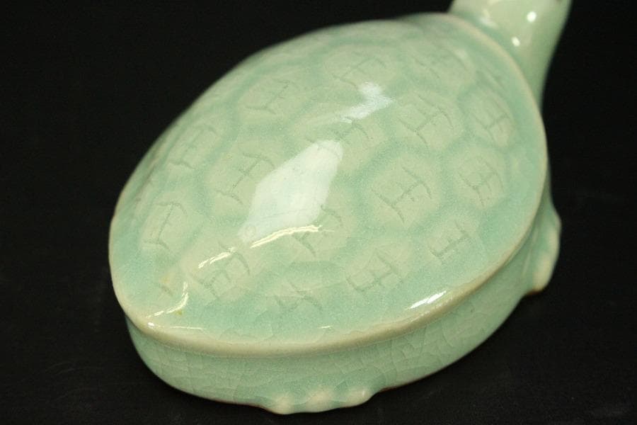 茶道具 香具 高麗 青磁 大亀香合 共箱(RC936)