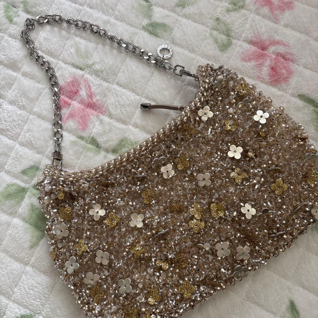 ANTEPRIMA ビーズ装飾 ゴールド バッグ