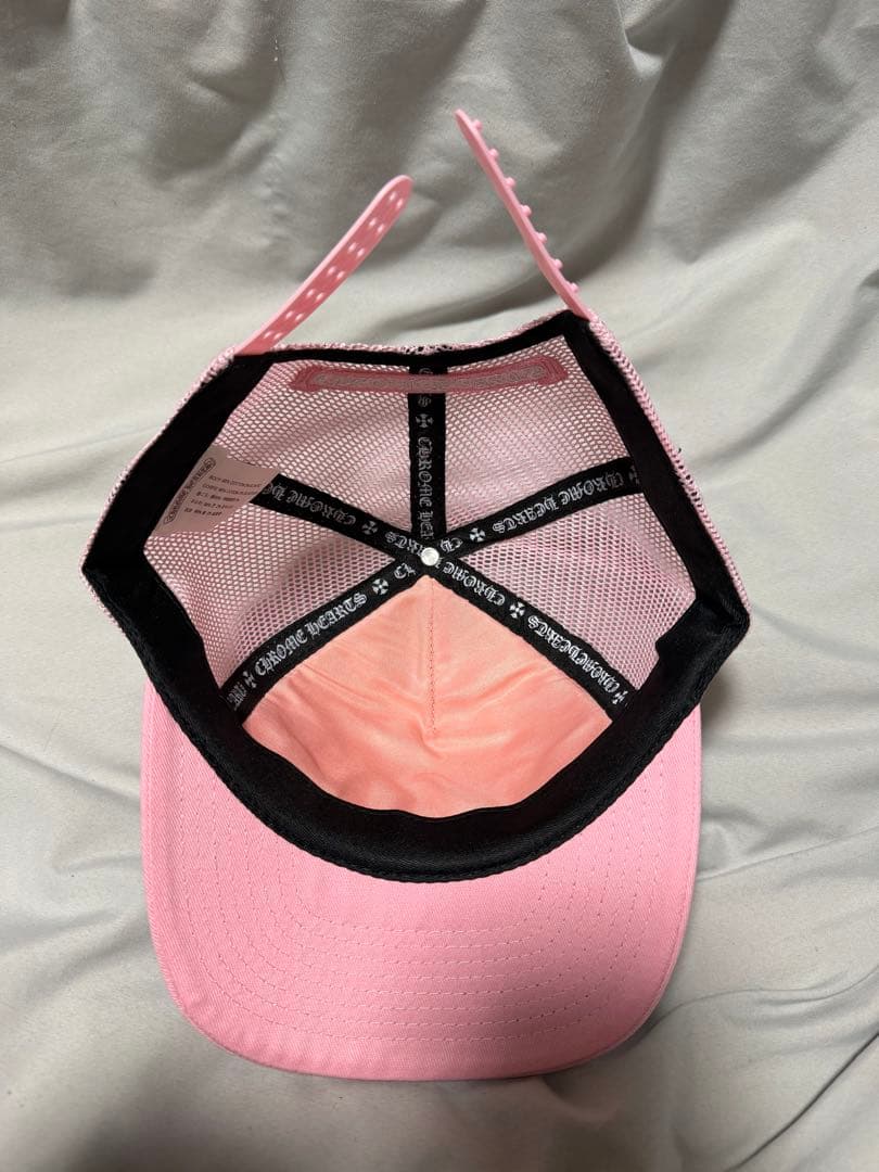 Chrome Hearts ピンク ホワイト クロスデザイン キャップ