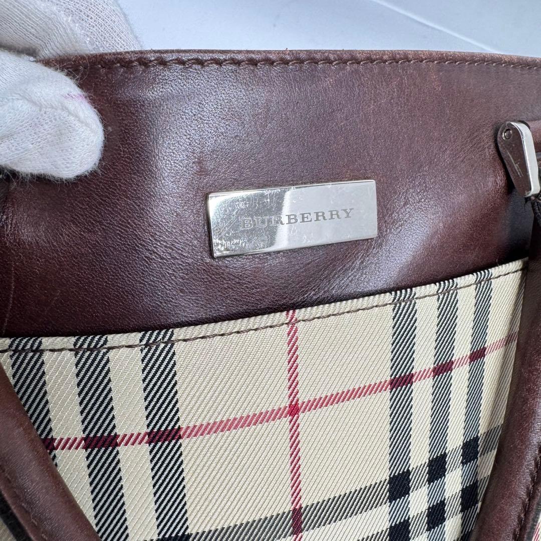 【美品✨️】バーバリー ハンドバッグ ノバチェック マチあり