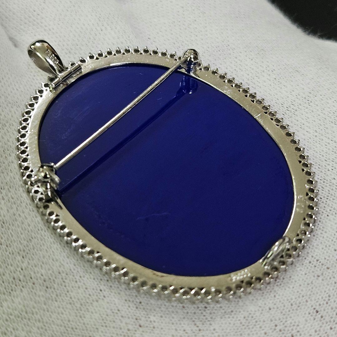 【美品】【鑑定済み】Pt900 プラチナ×ダイヤ カメオブローチ 箱付き！