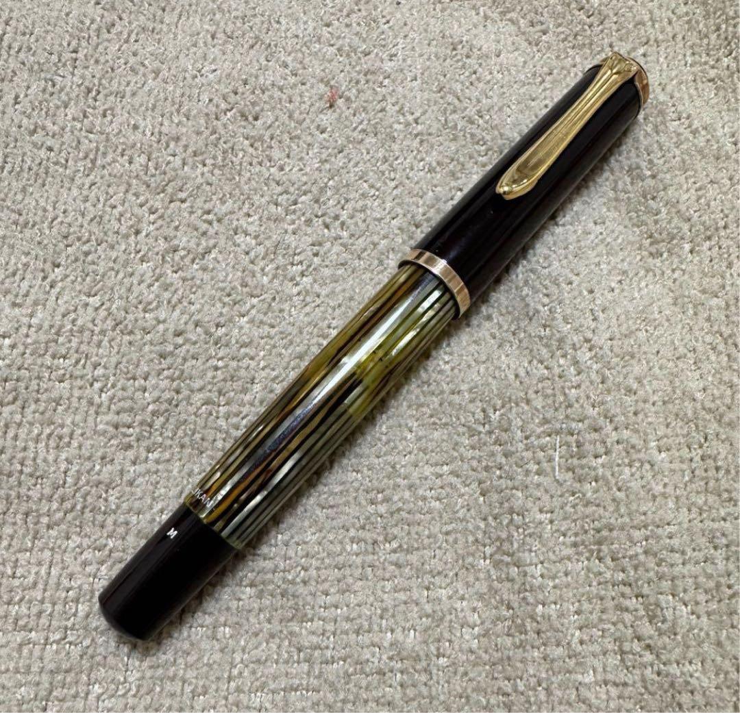 【週末限定価格】ペリカン ヴィンテージ万年筆　#400 茶縞 1950年代　M