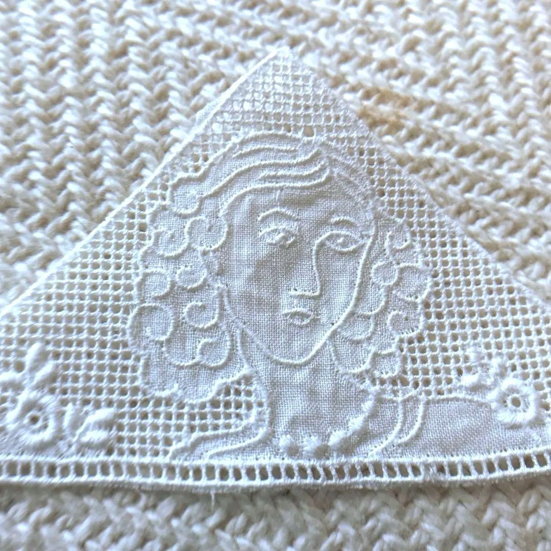 アンティークコットン レース刺繍 女性 三角パーツ マーガブ 16枚