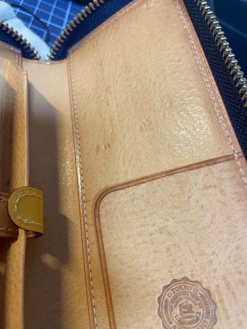 GANZO シンブライドル ジッパーペンケース 3本挿し ネイビー