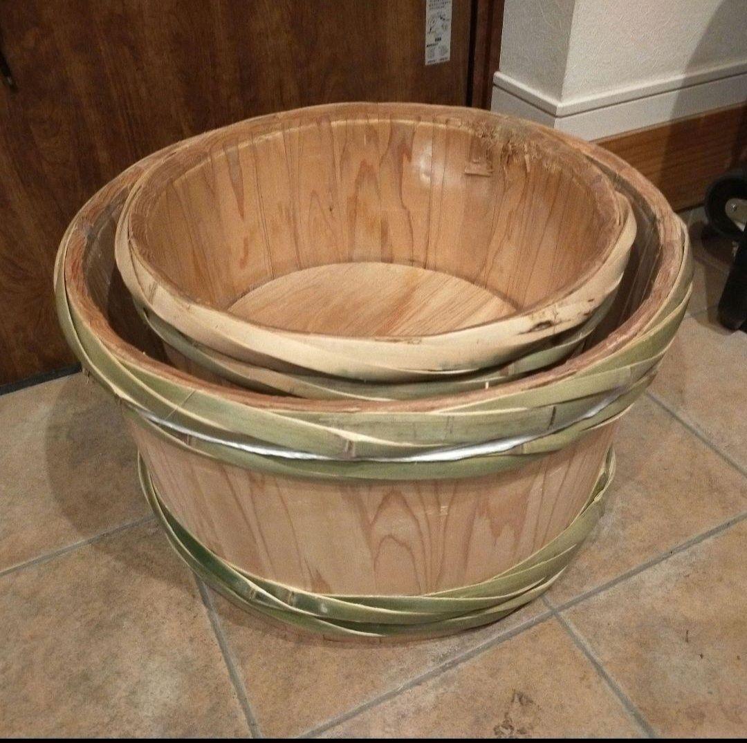 【2個】使用済み樽酒の樽　2斗上げ底、4斗上げ底