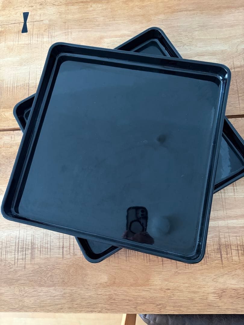 懐石膳 角盆 漆器 天然木 2枚 39cm