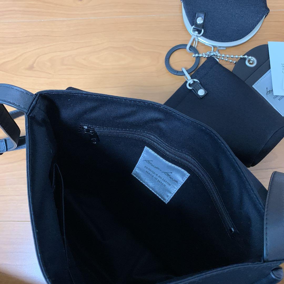 kawakawaボタンショルダーバッグ パスケース＆口金ポーチ＆WETポーチ付