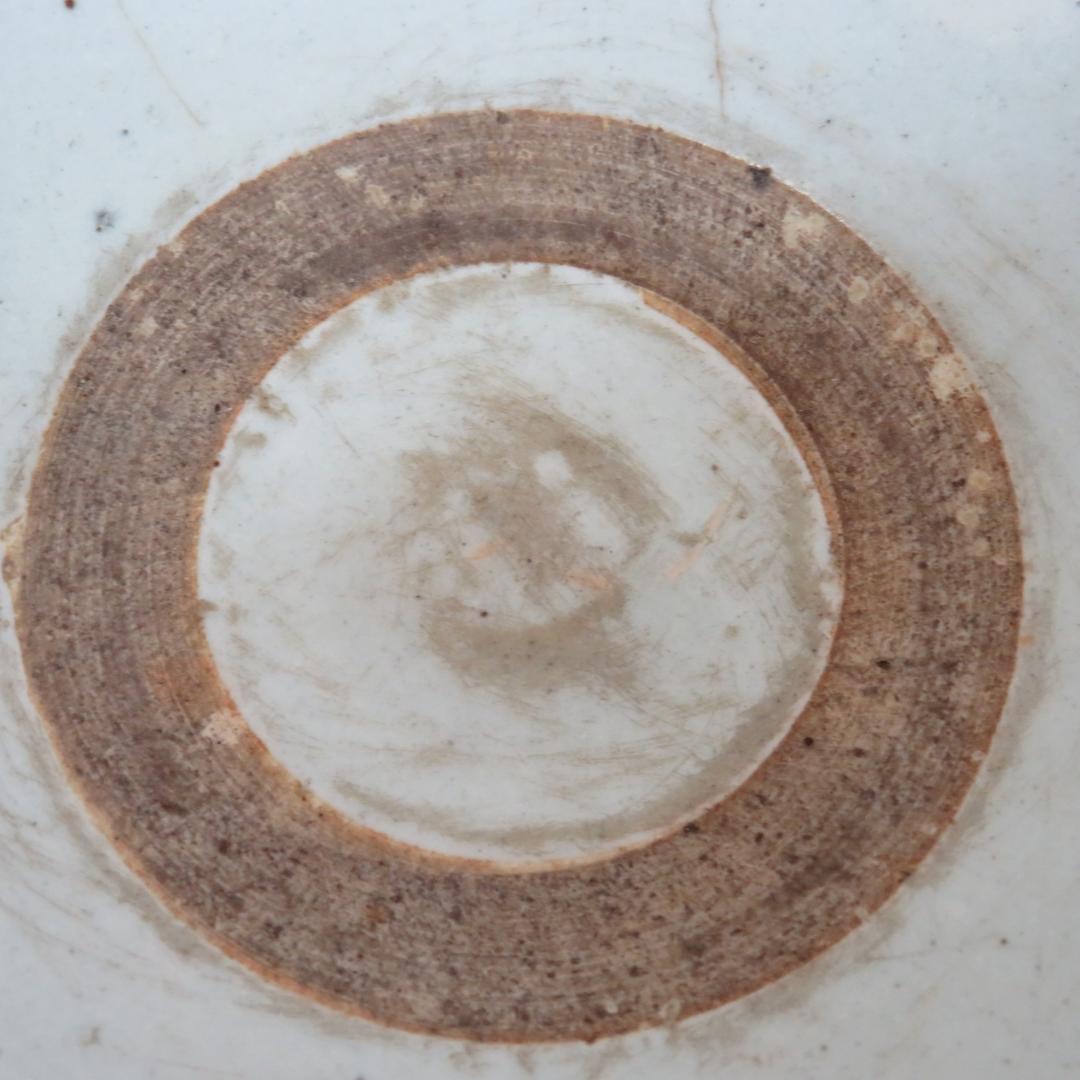 中鉢 花文様 色絵付け ニュウ 窯傷 丼 直し 中国骨董 椀