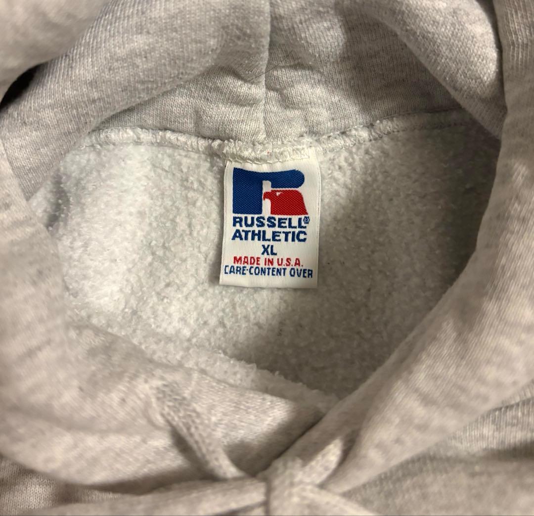 90s ラッセル パーカー USA製 グレー 無地 XL サイズ◎