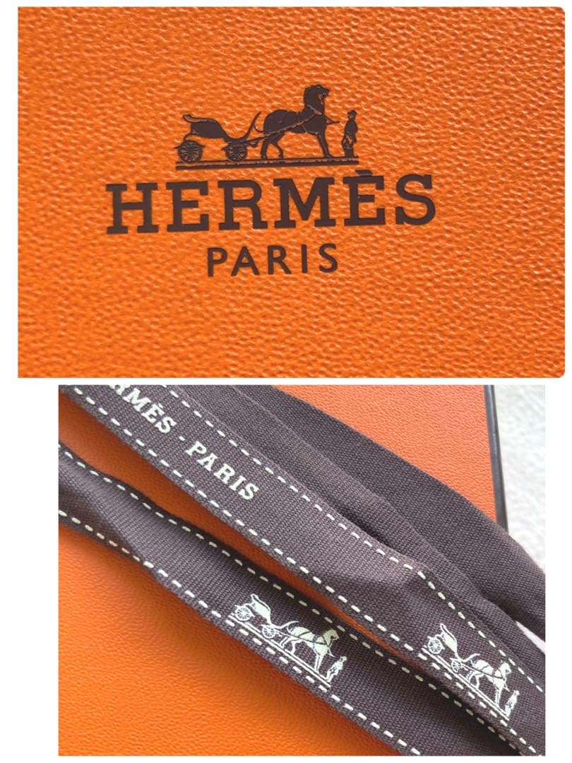 未使用タグ付　エルメス　切替　カシミヤ100 マフラー　グレージュ　箱・カード付