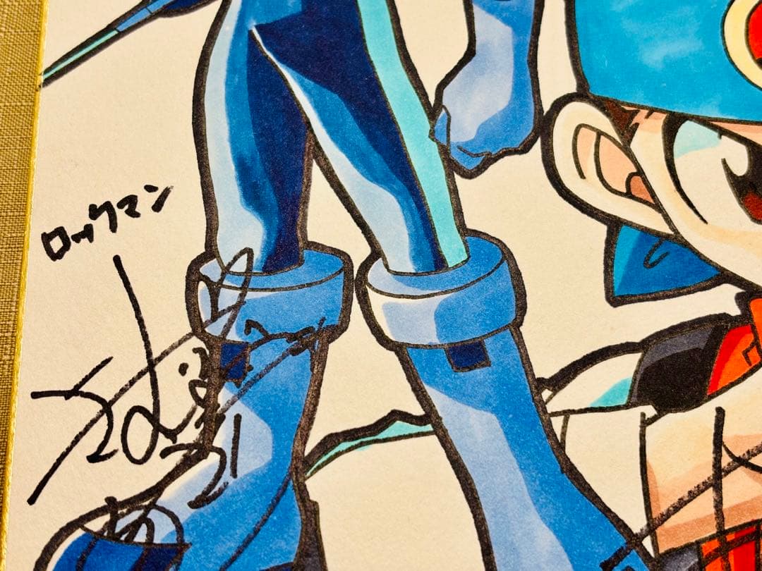 ロックマンエグゼ直筆サイン色紙　あさだみほ先生　木村亜希子さん　比嘉久美子さん