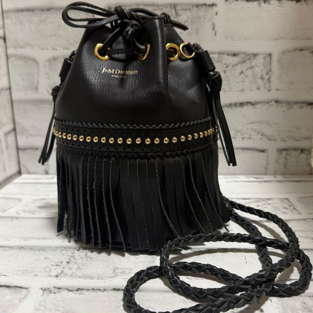 希少/美品✨J&M DAVIDSON カーニバル 黒 スタッズ Y2K フリンジ