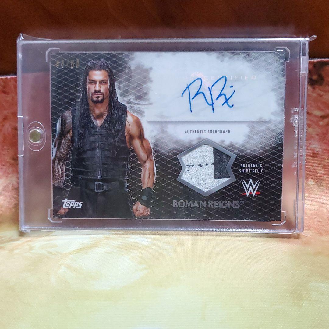 ロマンレインズ　サイン&レリックカード　44/50 TOPPS WWE