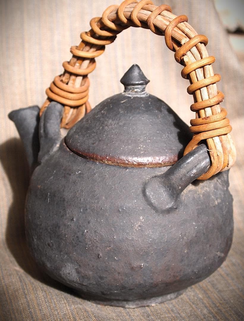 人気作家★加地学【師：森岡成好】★窯変黒土瓶