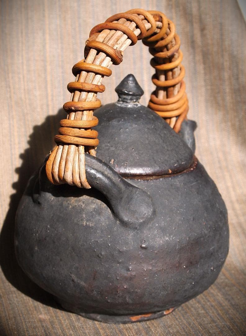 人気作家★加地学【師：森岡成好】★窯変黒土瓶