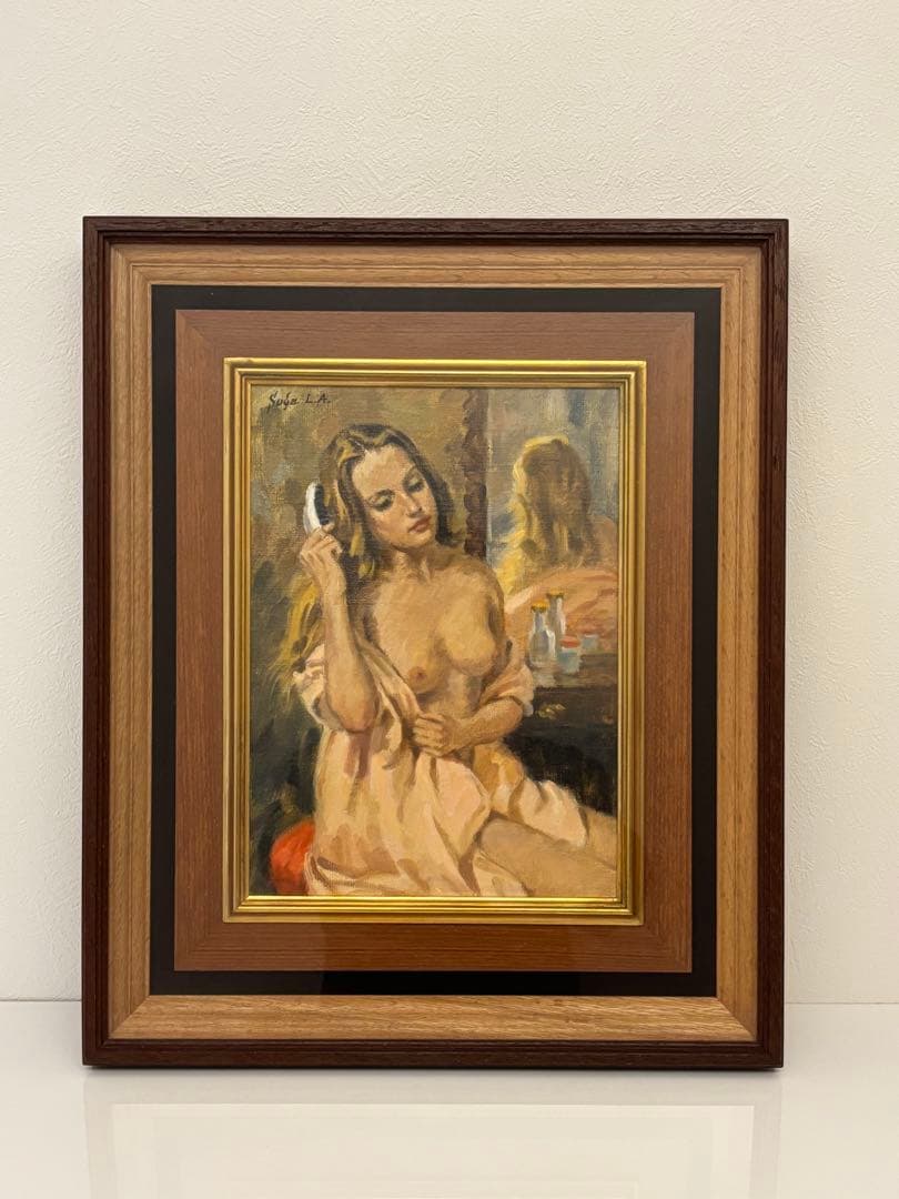 裸婦　額　菅沼金六　箱付