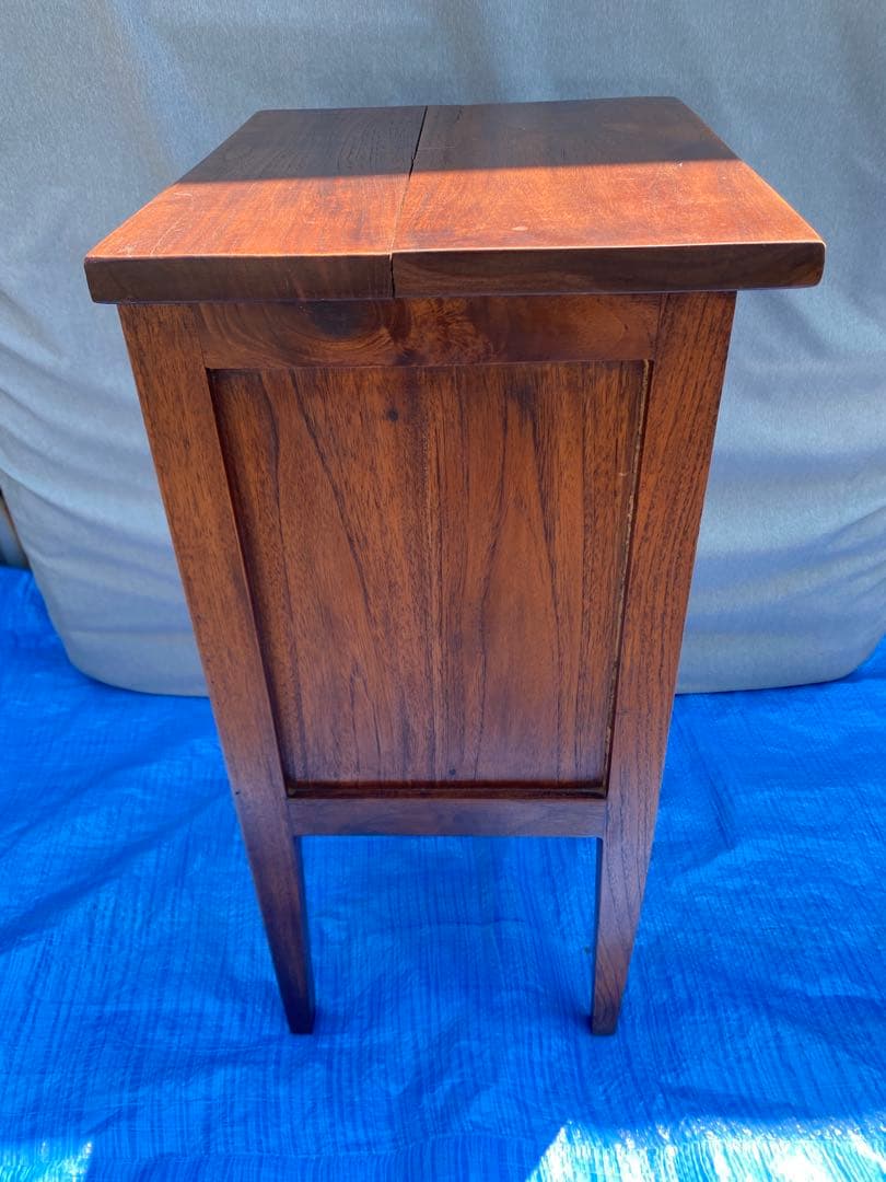 チーク無垢材 アンティーク調 チークスリム　チェスト ナイトテーブル サイド