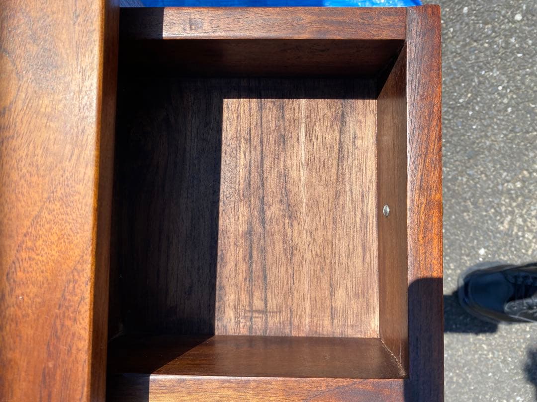 チーク無垢材 アンティーク調 チークスリム　チェスト ナイトテーブル サイド