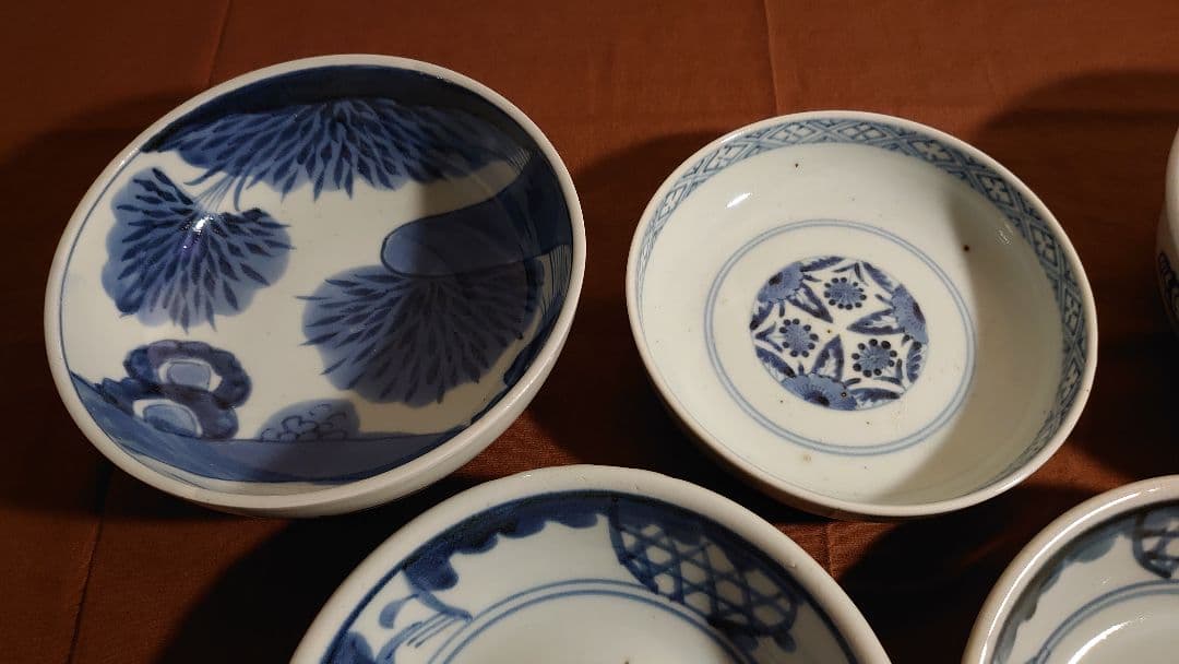 古伊万里　伊万里　青磁　染付　なます皿　江戸期　李朝　蔵出し　５客