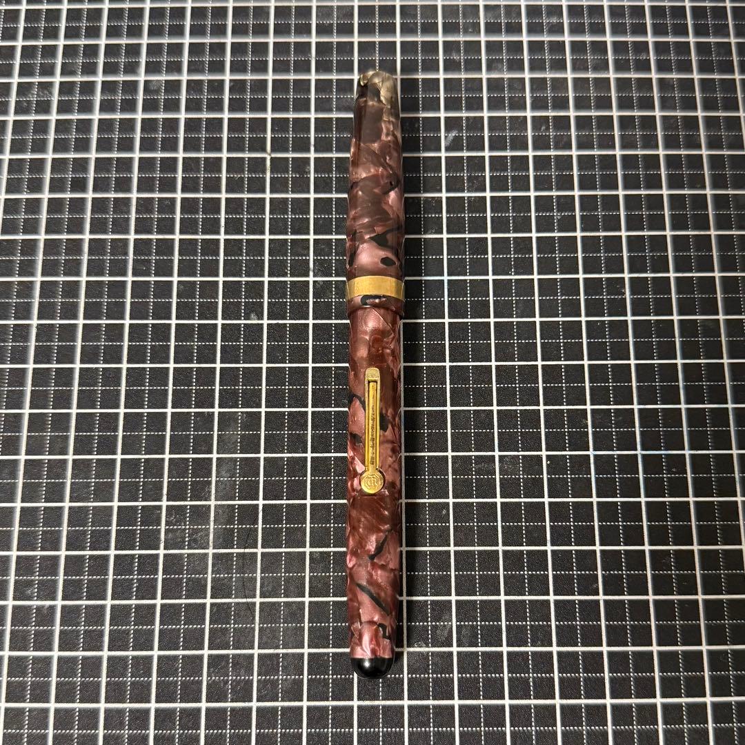 【ジャンク】オノト 万年筆 レッドマーブル