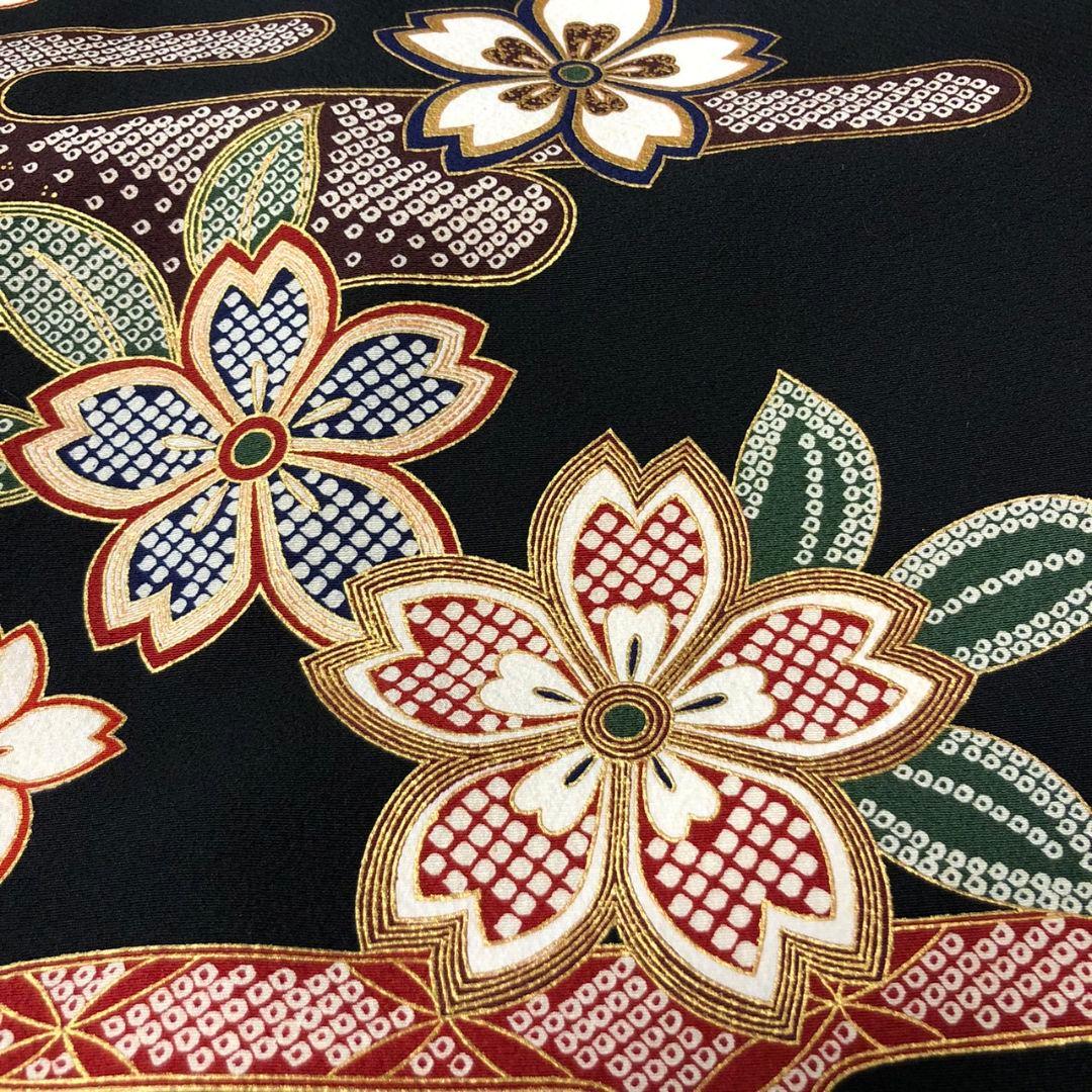 振袖フルセット(7点)・作家物・落款入り・桜尽くし・金彩加工・鹿の子柄