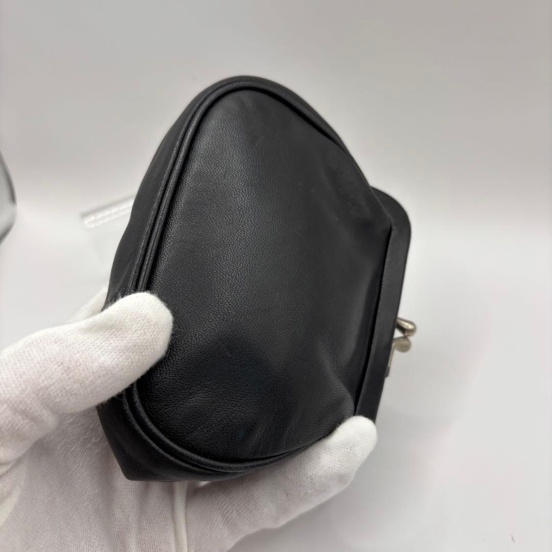 希少品　PRADA ケース　小銭入れ　ポーチ　ブラック　レザー　型押し