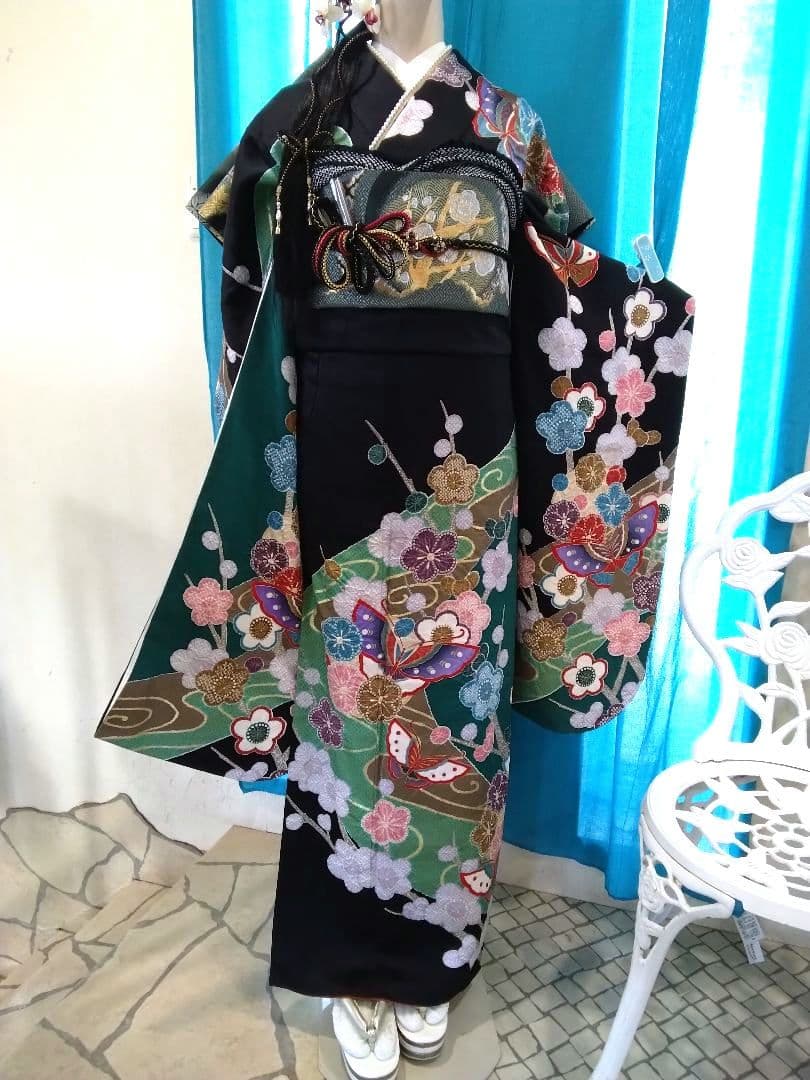 振袖フルセット、正絹絞り、落款、成人式、重ね襟、帯揚げ帯締め、西陣袋帯、襦袢