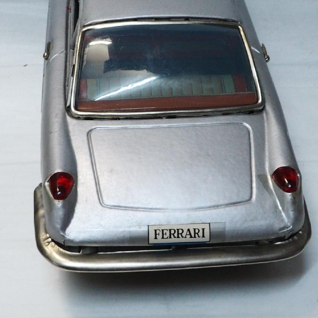 萬代屋 フェラーリ スーパーアメリカ銀色リペイントtinブリキtoy car箱無