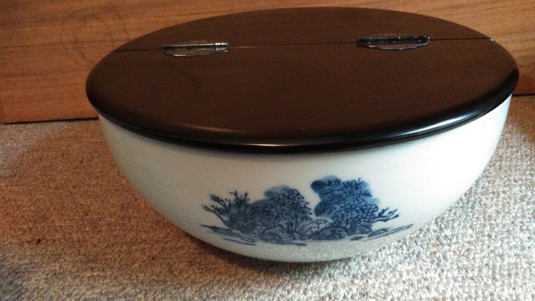 茶道具✩平水指    山水 染付