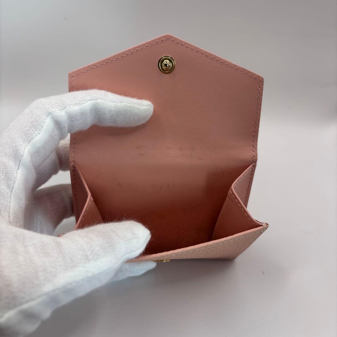 BONAVENTURA 三つ折り財布　ピンク　レザー　スモールウォレット　財布