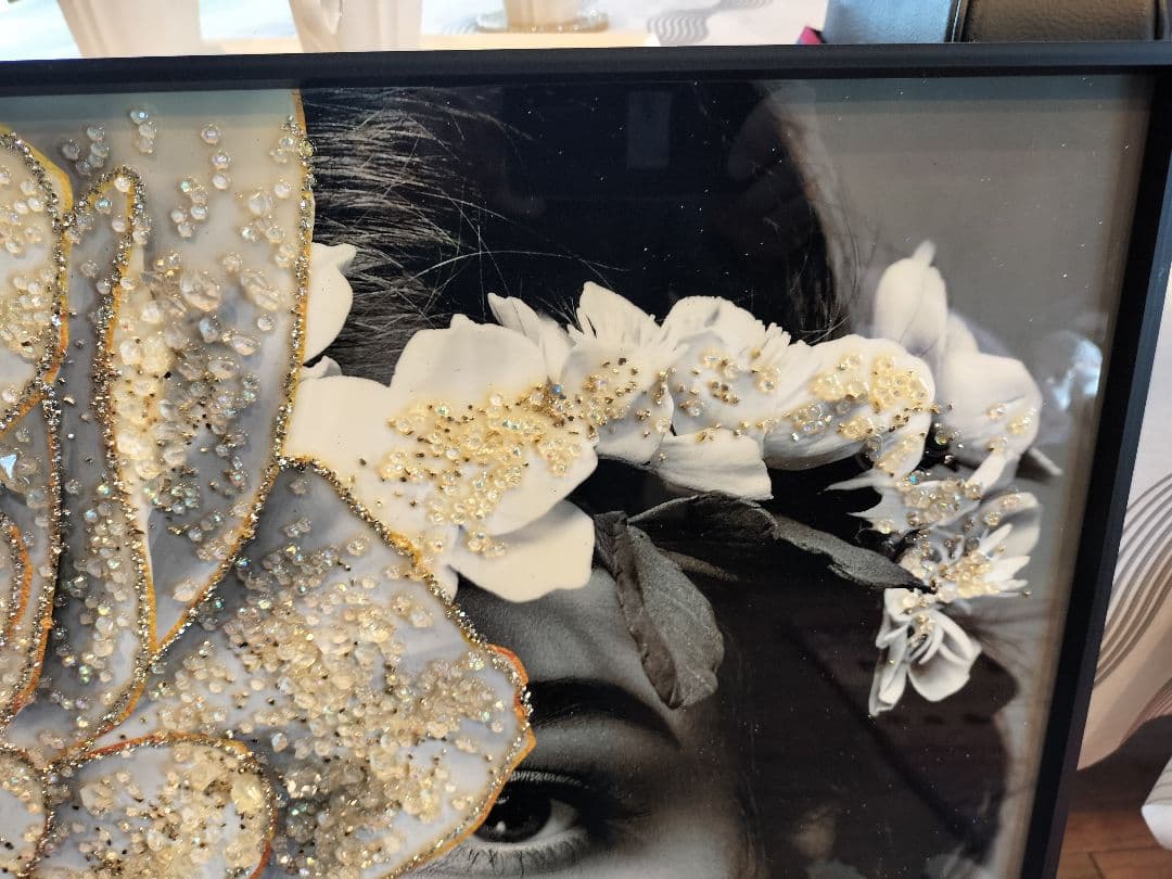 水晶アートパネル　水晶画　女性