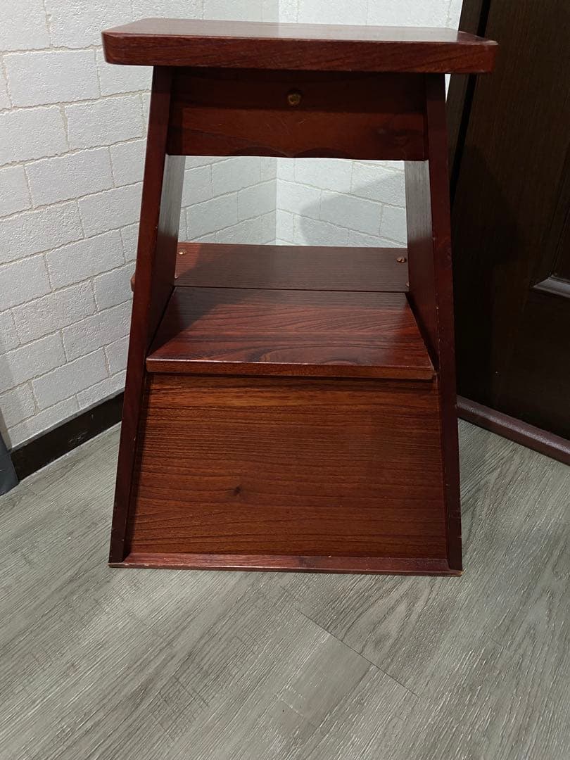 木製 踏み台 収納付き 飾り台 無垢材 アンティーク 昭和レトロ ヴィンテージ