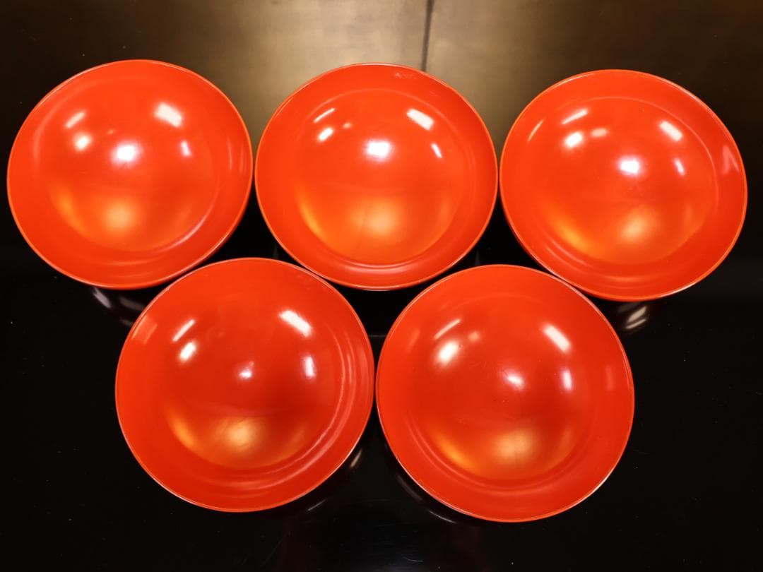 BK416　時代輪島塗　松竹梅図蒔絵　吸物椀　五客　木製　茶道具 懐石 会席