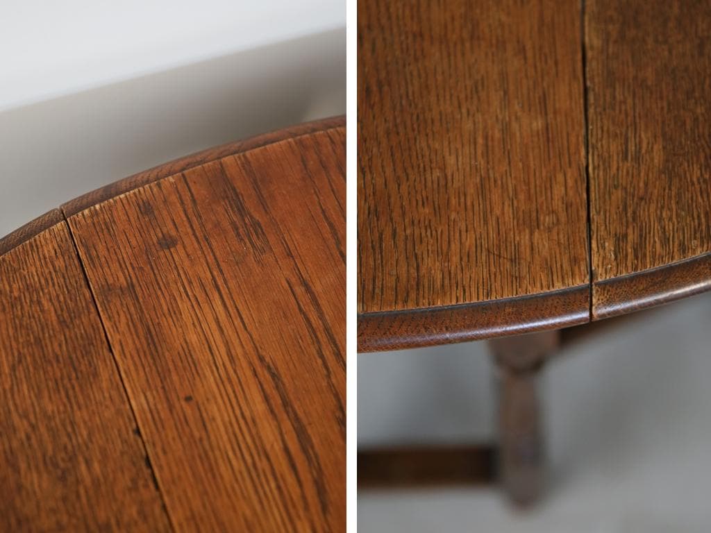 英国アンティーク木製ゲートレッグテーブル/ダイニング机バタフライ(91-126)