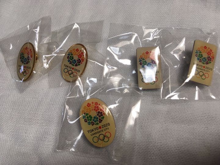 東京 オリンピック 招致 新品未開封貴重 楕円(銀1、金2)四角2セット 非売品