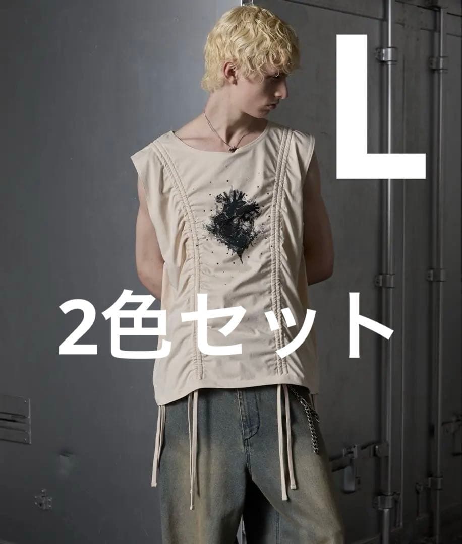 grancy ラインストーンノースリーブT 2枚組 Lサイズ