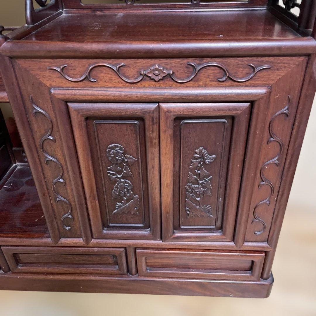 唐木家具　紫檀飾り棚　茶箪笥　アンティーク