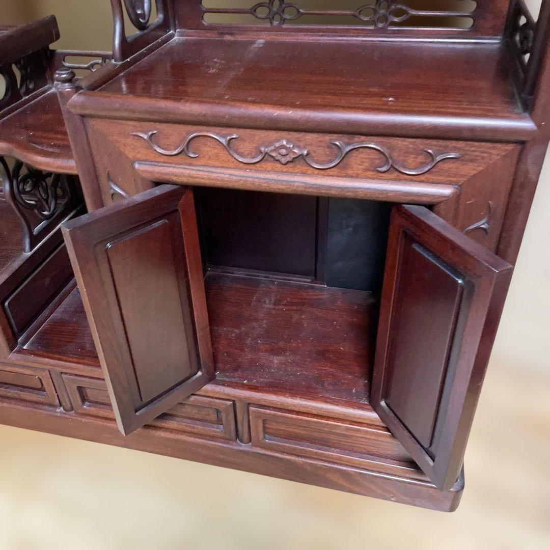 唐木家具　紫檀飾り棚　茶箪笥　アンティーク