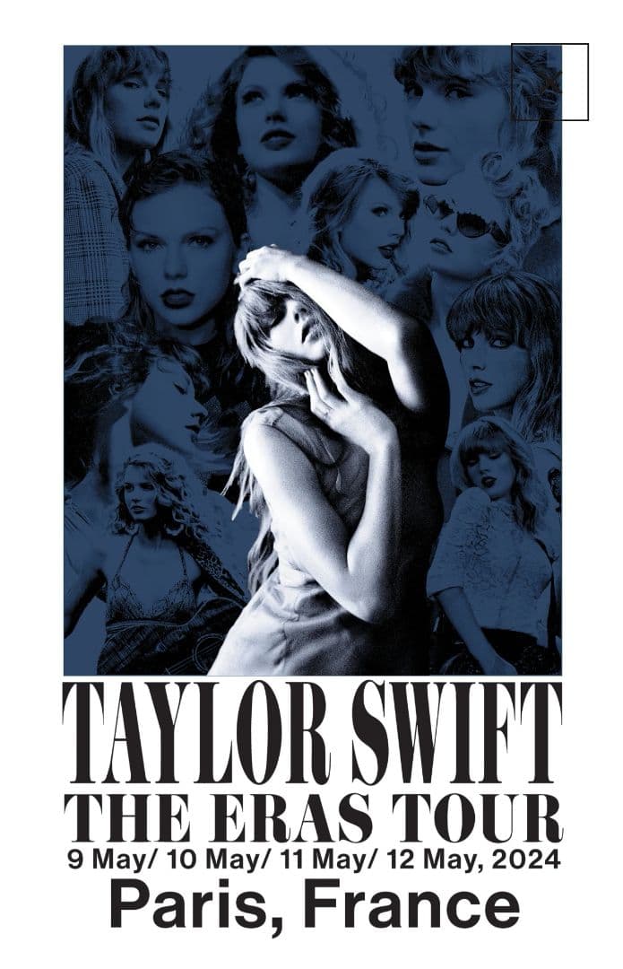 TAYLOR SWIFT THE ERAS TOUR POSTER,PARIS①