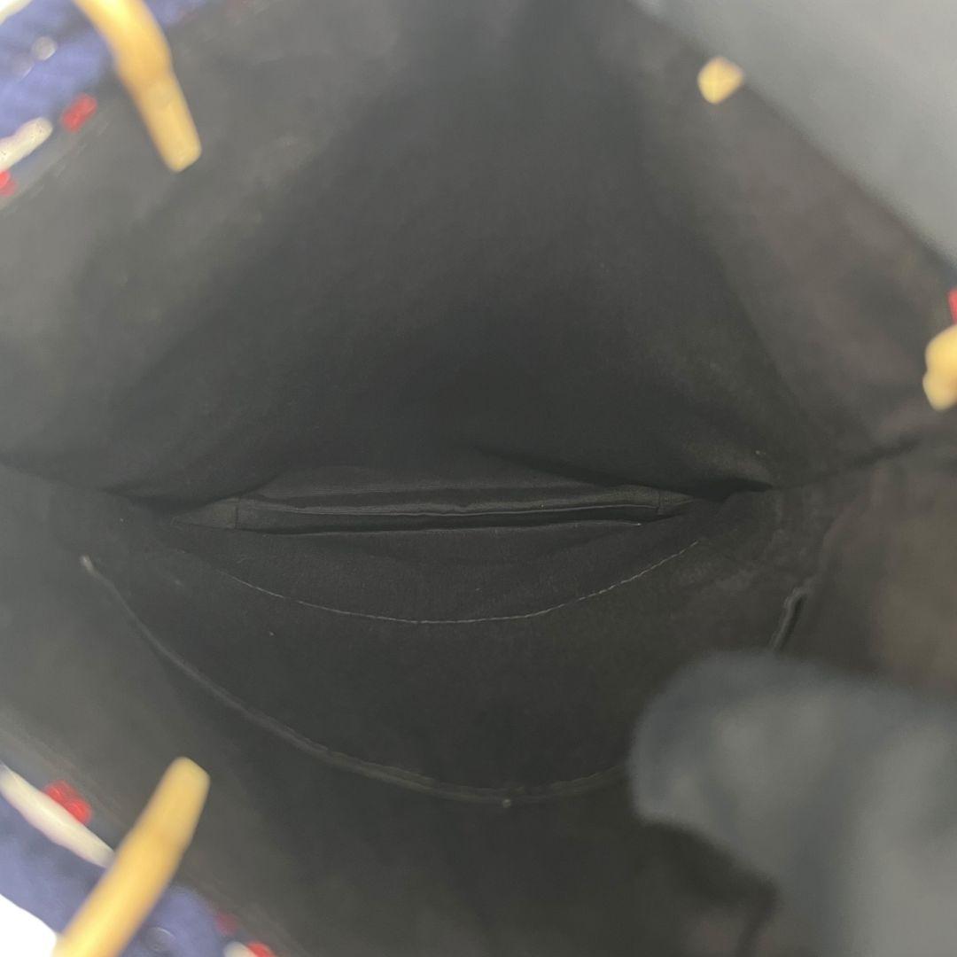 極美品✨未使用級　印傳屋　合切袋（大）　信玄袋　巾着　小桜柄　鹿革　濃紺　赤