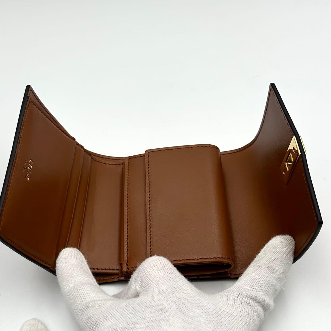 極美品/付属品完備✨セリーヌ スモール トリフォールドウォレット16 セーズ 茶