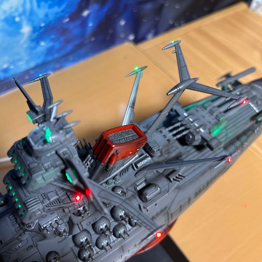 T*i様 宇宙戦艦ヤマト 1/500 フル電飾！完成品。墨入れ済みつや消し塗装済