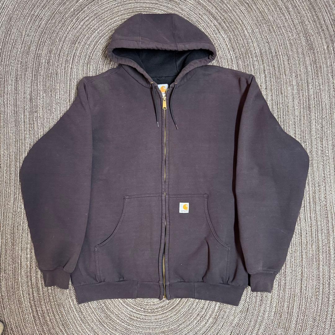00s Carhartt アクティブジャケット ブラウン 裏サーマル フェード