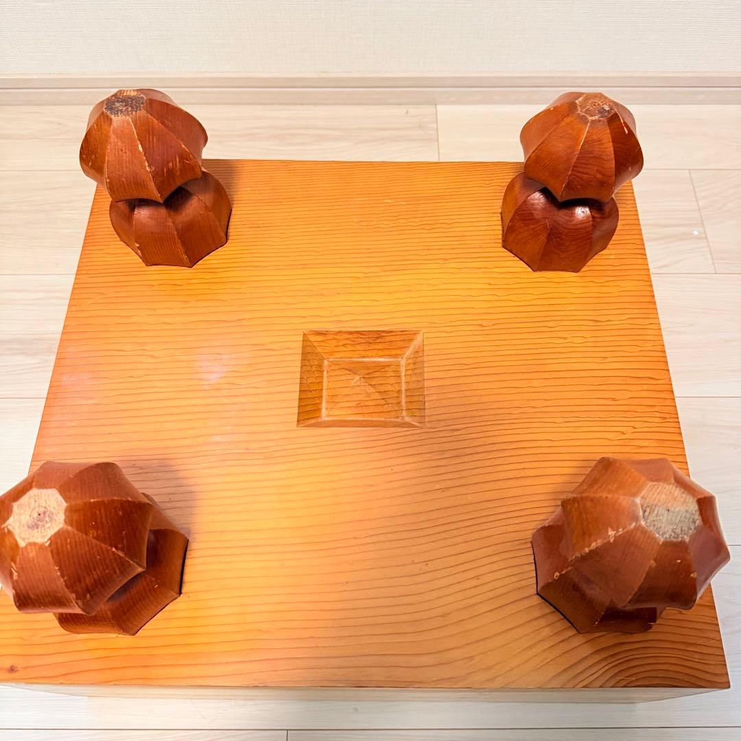 希少　高級囲碁盤 天地柾目 ヘソ　脚付き　6寸　17.5cm