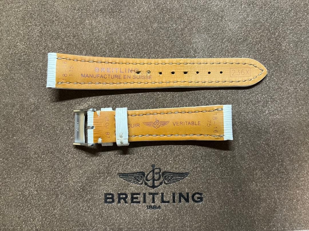 BREITLING ホワイトレザーベルト 236X