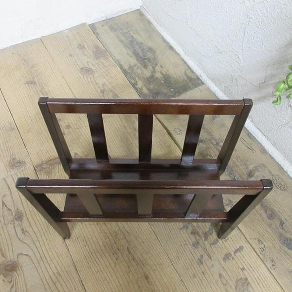 イギリス アンティーク 家具 マガジンラック 新聞/楽譜入れ 収納 6803c