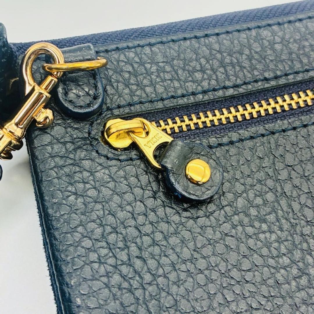 【美品】 ATAO アタオ オフィスブーブー ショルダーバッグ シボ革 ネイビー