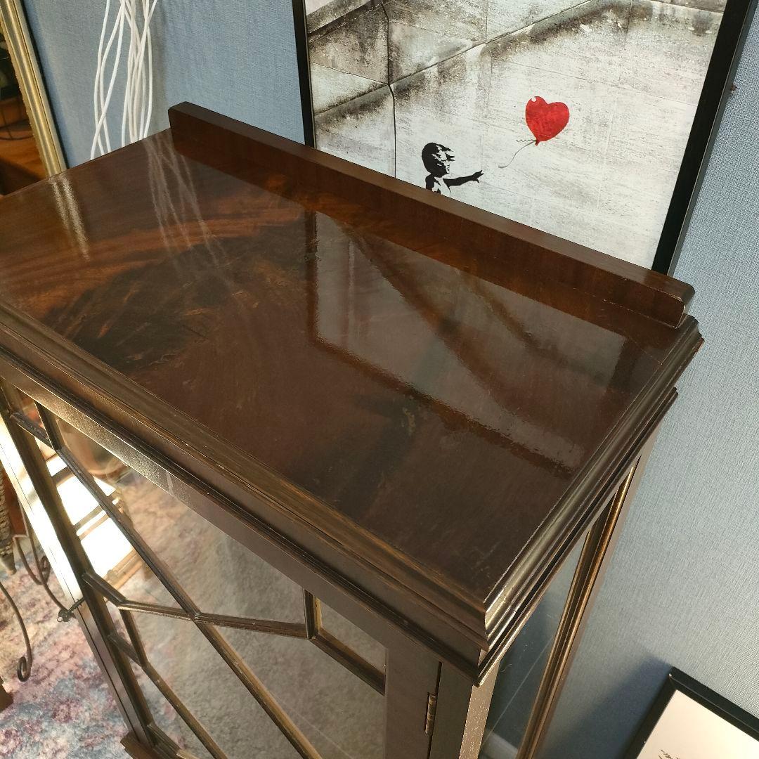 【希少】英国ヴィンテージ ディスプレイショーケース ガラスキャビネット 鍵付き