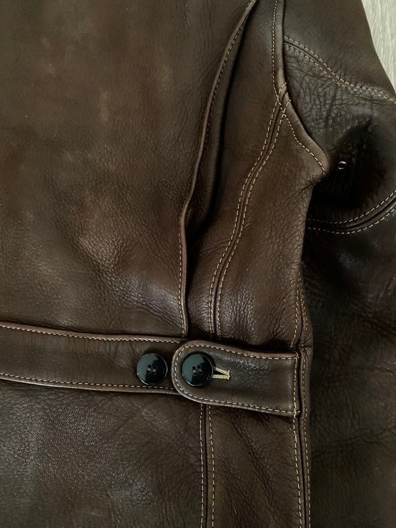 m！フラットヘッド ディアスキン 鹿革 ライダースジャケット